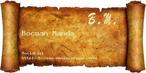 Bocsan Manda névjegykártya